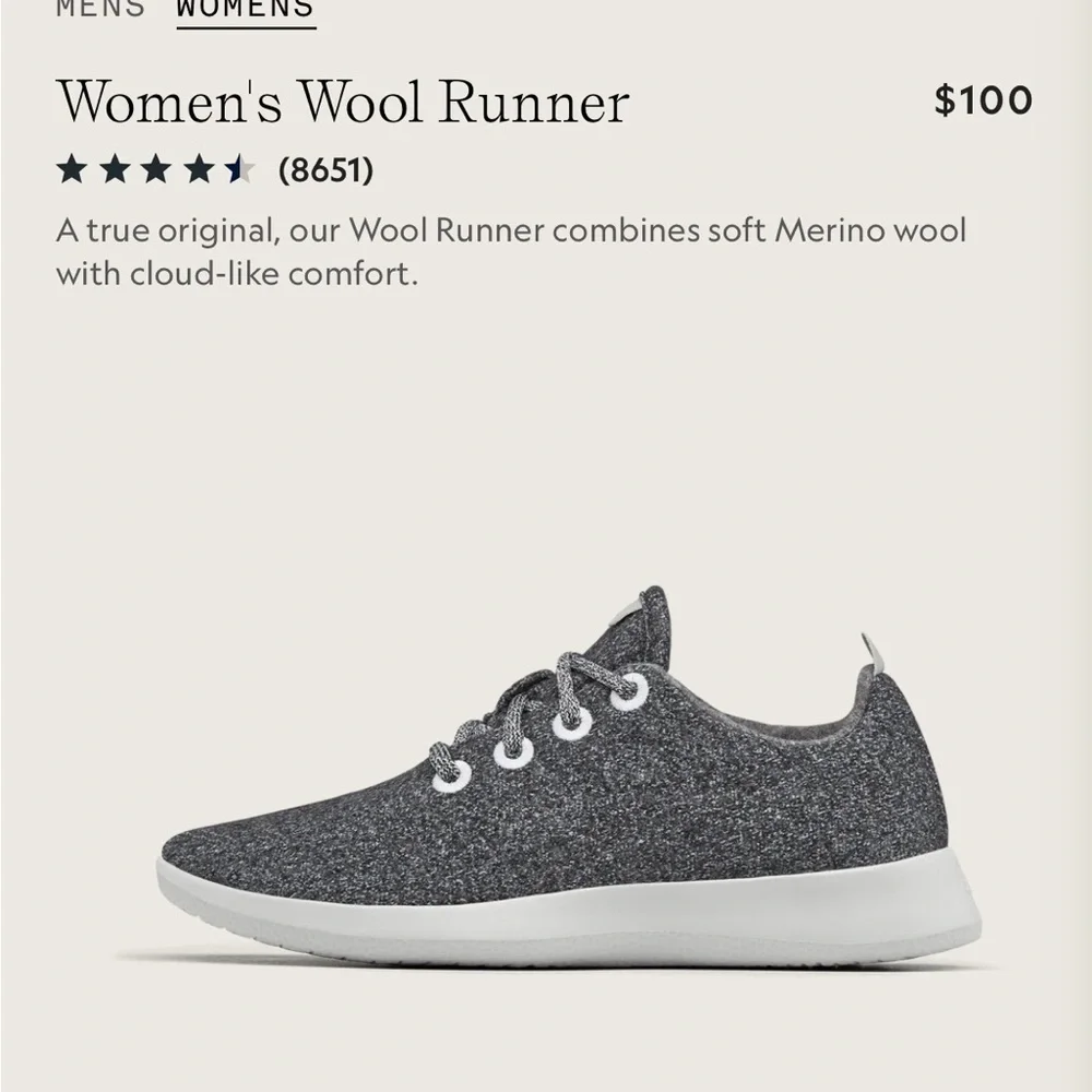 Allbirds Wool Runners Women’s 10